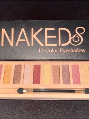 NAK 12-Color Eyeshadow Palette — Gold, Bronze, Rose, Plum & Champagne Shades